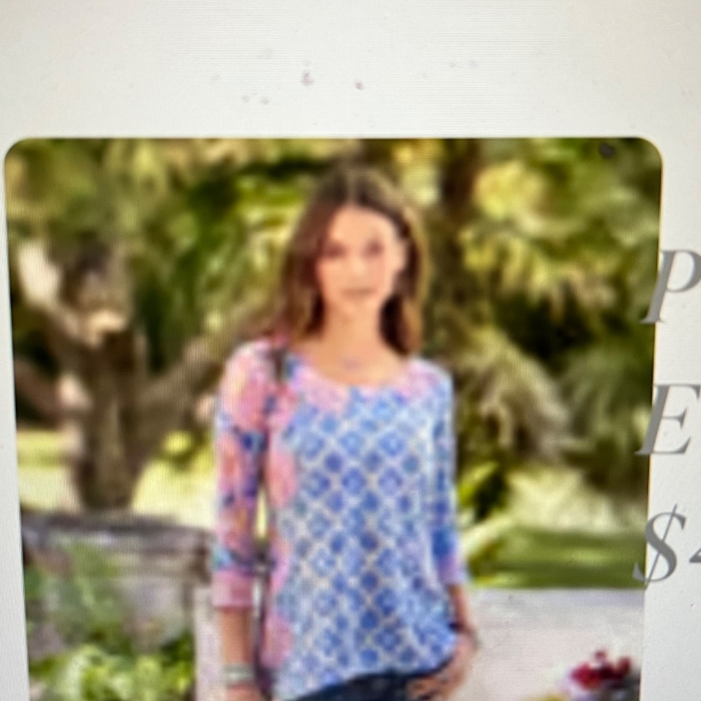 Sundance Catalog Whimsy Rose Top Size M Floral/Pattern Hi/Lo NWOT
